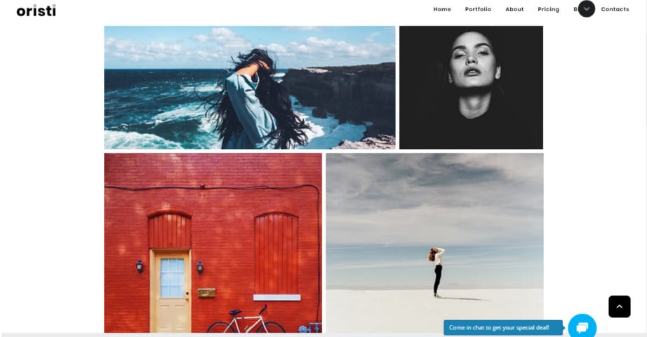 Oristi - Photographer Masonry Portfolio Website Template