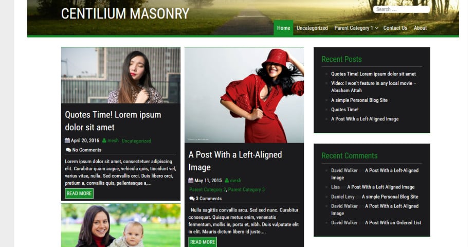 Centilium Masonry WordPress Theme