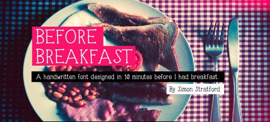 Handwritten fonts 2017 - Before breakfast