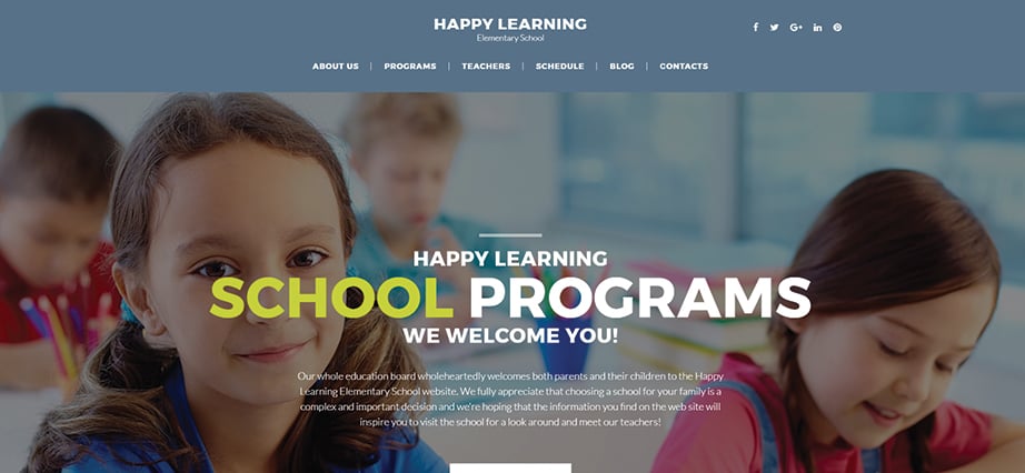 Best elementary school website design - happy learning