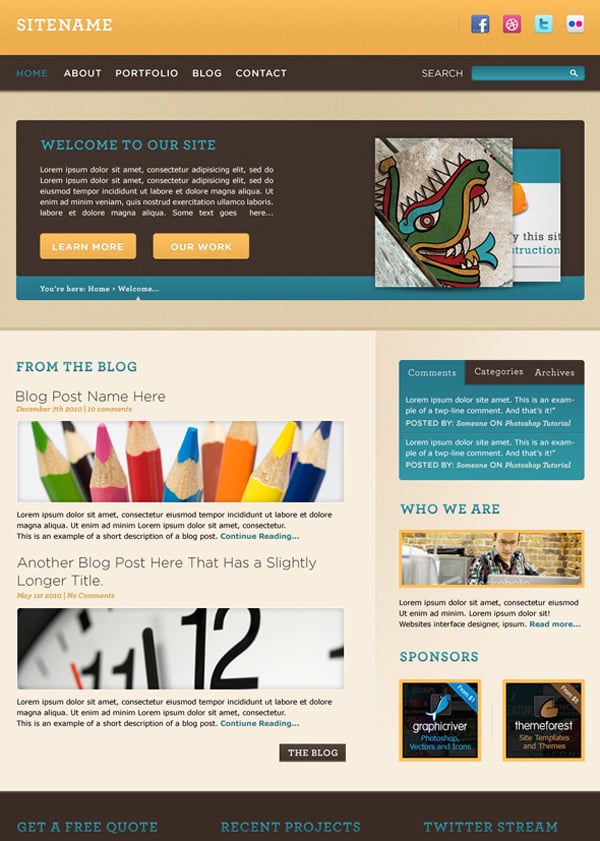 Create Website Layout in Photoshop – 50 Step-by-Step Tutorials