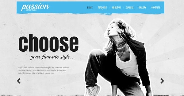 Dance Studio Template in Grunge Style