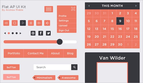 Free Flat UI Kit