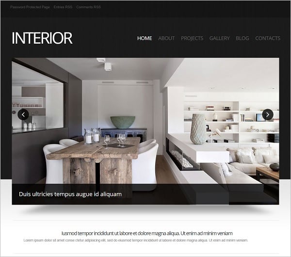 Interior Design Template with Large Picture Slider