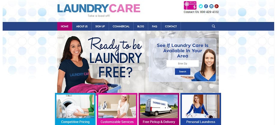 Laundry Care laundry website design