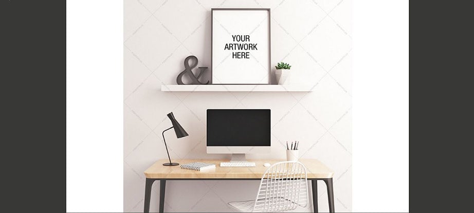 Minimalist Workspace Poster Design Template PSD