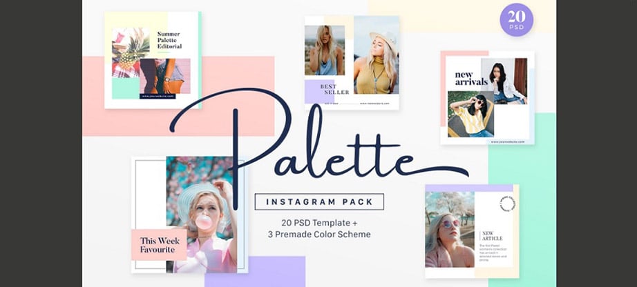 Palette Instagram Post Template Pack