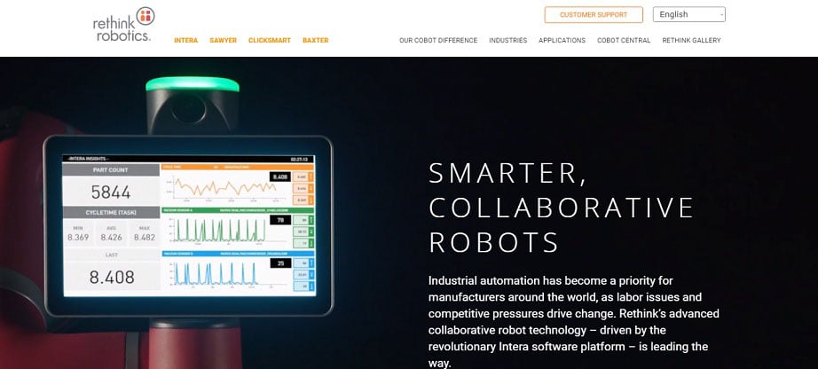 Rethink Robotics industrial website