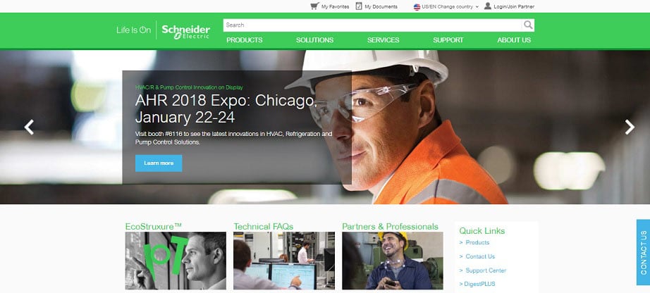 Schneider Electric industrial website