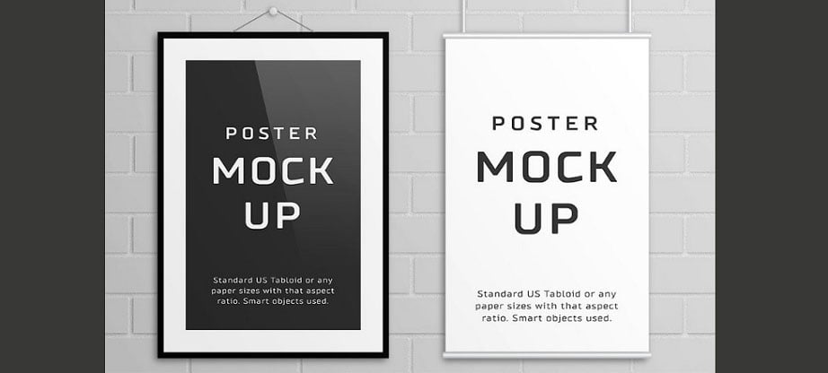 Tabloid Mockup Poster PSD