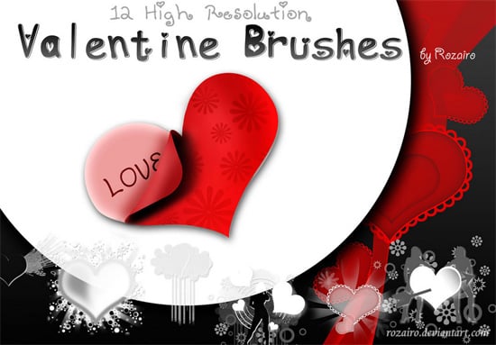 Valentine's Day Photoshop Resources: Free Brushes