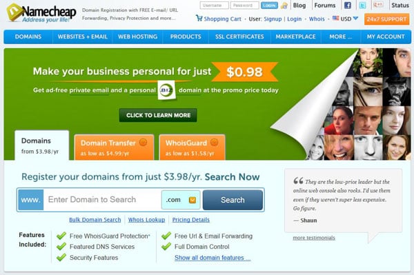 Win Free Domain Names from Namecheap - Giveaway