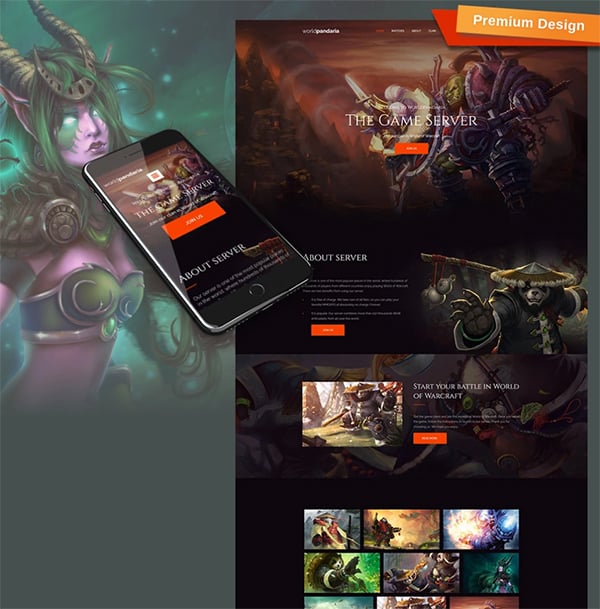 WorldPandaria Responsive Web Template